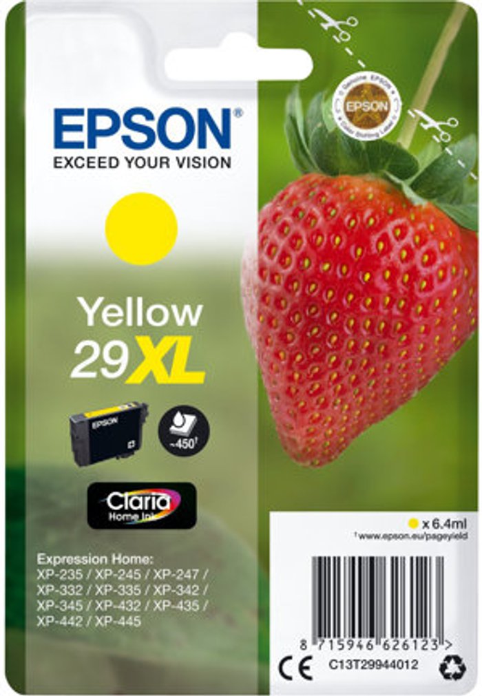 Currys Business | Epson Epson Singlepack Yellow 29XL Claria Home Ink Epson Epson Singlepack Yellow 29XL Claria Home Ink