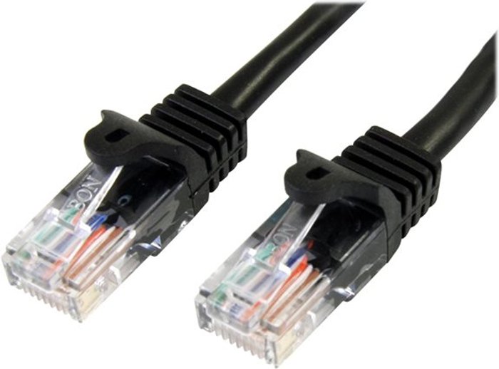 Currys Business | Startech StarTech.com 2m Black Cat5e / Cat 5 Snagless Patch Cable - patch cable - 2 m - black Startech StarTech.com 2m Black Cat5e / Cat 5 Snagless Patch Cable - patch cable - 2 m - black