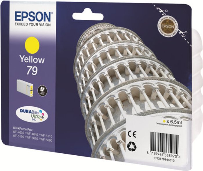 Currys Business | Epson Epson 79 Ink Cartridge DURABrite Ultra Tower of Pisa Yellow C13T79144010 Epson Epson 79 Ink Cartridge DURABrite Ultra Tower of Pisa Yellow C13T79144010