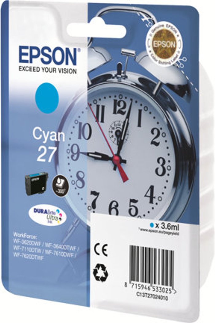 Currys Business | Epson Epson 27 - cyan - original - ink cartridge Epson Epson 27 - cyan - original - ink cartridge