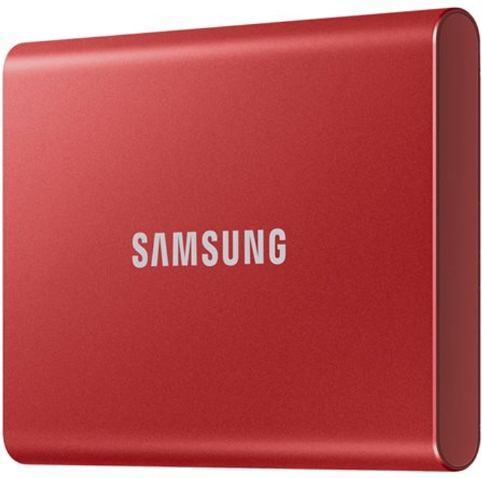 Currys Business | Samsung SAMSUNG T7 Portable External SSD - 500 GB, Red, Red Samsung SAMSUNG T7 Portable External SSD - 500 GB, Red, Red