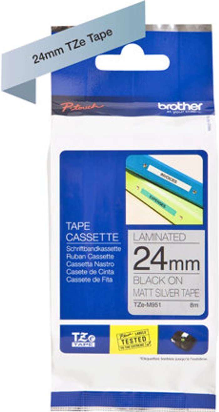 Currys Business | Brother Brother TZe-M951 - laminated tape - 1 cassette(s) - Roll (2.4 cm x 8 m) Brother Brother TZe-M951 - laminated tape - 1 cassette(s) - Roll (2.4 cm x 8 m)