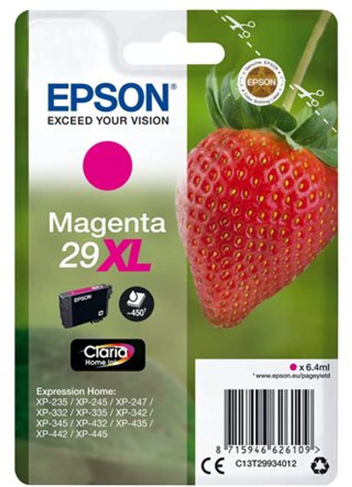 Currys Business | Epson Epson 29XL Home Ink Cartridge Claria High Yield Strawberry Magenta C13T29934012 Epson Epson 29XL Home Ink Cartridge Claria High Yield Strawberry Magenta C13T29934012
