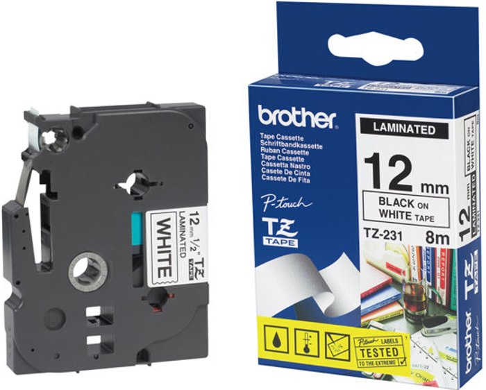 Currys Business | Brother Brother TZ231 - laminated tape - 1 cassette(s) - Roll (1.2 cm x 8 m) Brother Brother TZ231 - laminated tape - 1 cassette(s) - Roll (1.2 cm x 8 m)