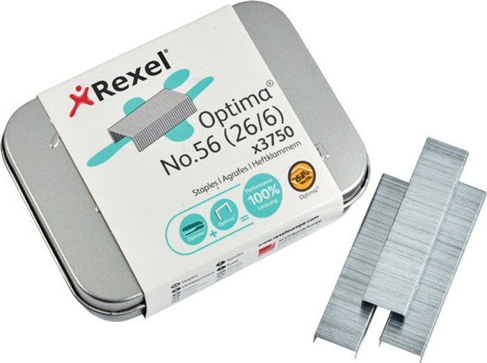 Currys Business | Rexel Rexel Optima No 56 Staples 6mm (Pack of 3750) 2102496 Rexel Rexel Optima No 56 Staples 6mm (Pack of 3750) 2102496