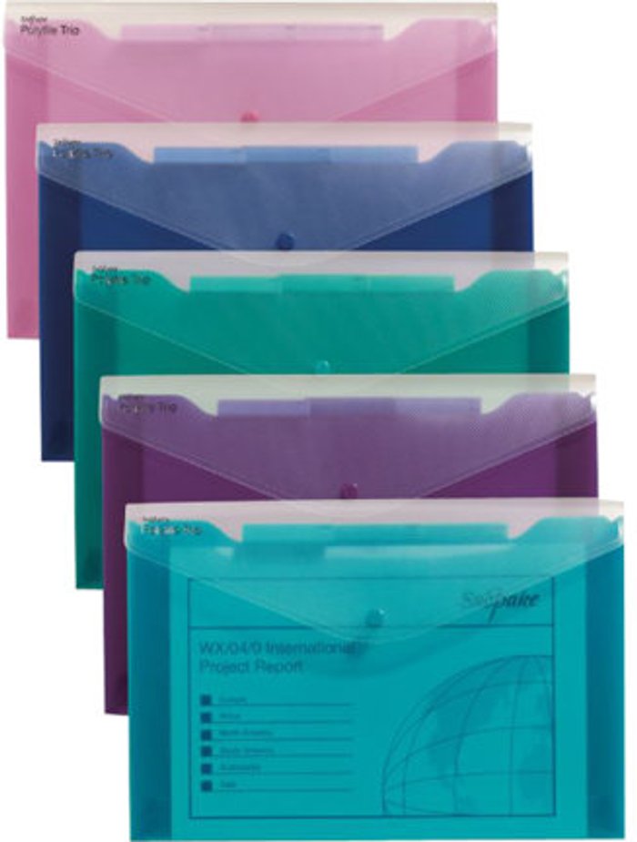 Currys Business | Snopake Snopake Polyfile Trio Electra Assorted A4 (Pack of 5) 14967 Snopake Snopake Polyfile Trio Electra Assorted A4 (Pack of 5) 14967