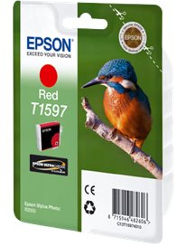 Currys Business | Epson Epson T1597 Ink Cartridge Ultra Chrome 2 Kingfisher Red C13T15974010 Epson Epson T1597 Ink Cartridge Ultra Chrome 2 Kingfisher Red C13T15974010