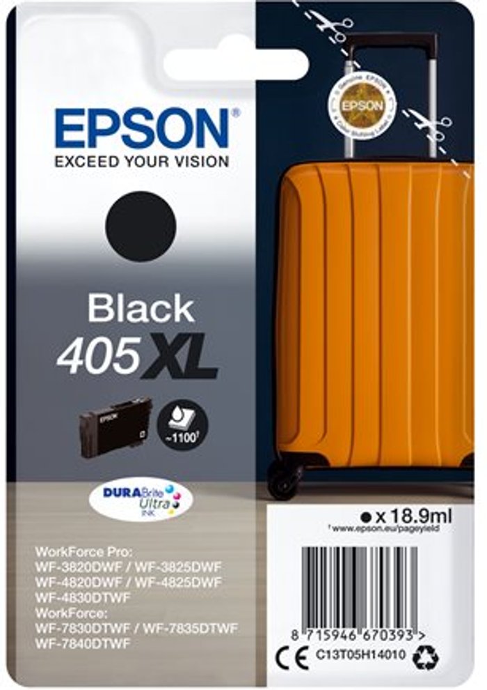 Currys Business | Epson Epson 405XL Ink Cartridge DURABrite Ultra Suitcase Black C13T05H14010 Epson Epson 405XL Ink Cartridge DURABrite Ultra Suitcase Black C13T05H14010
