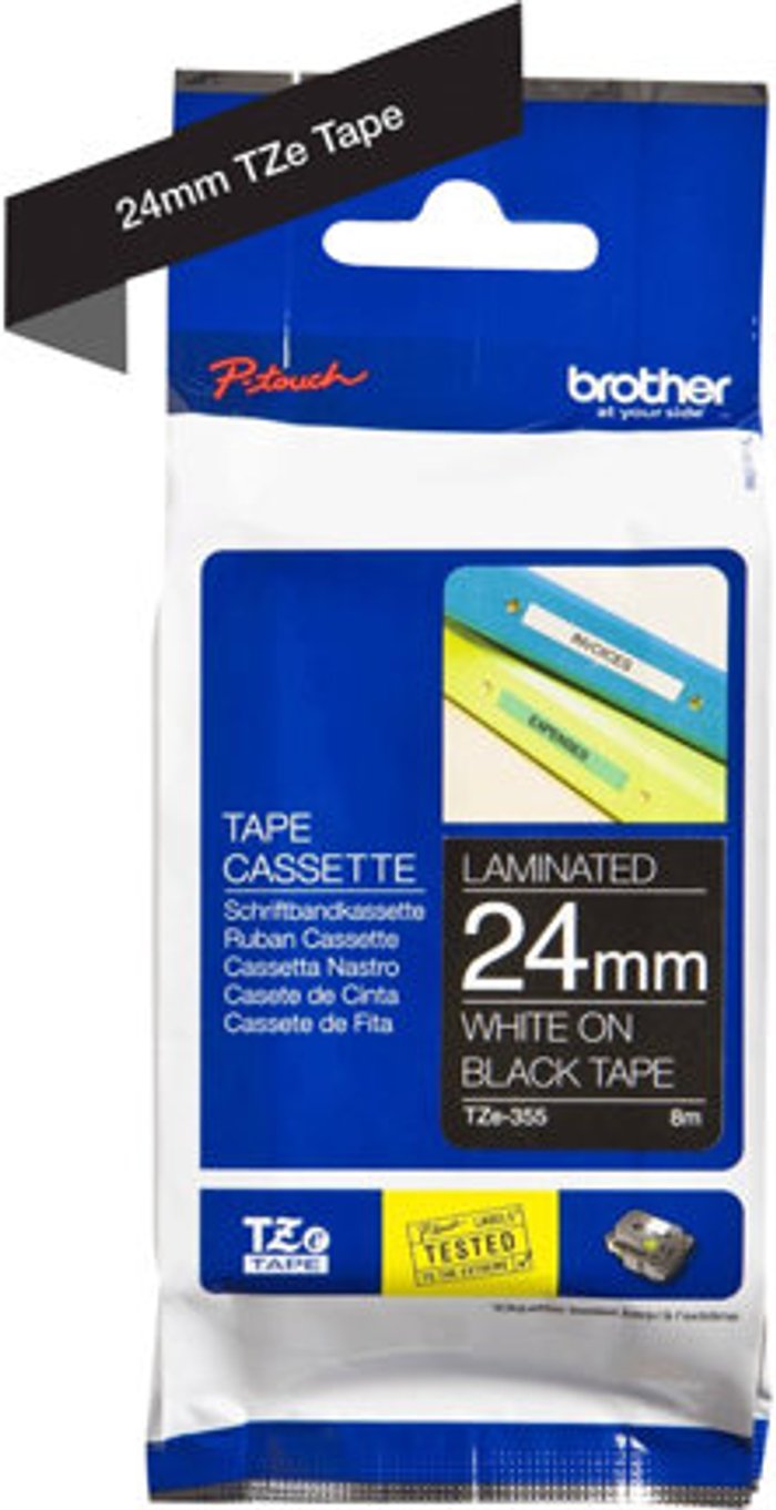 Currys Business | Brother Brother TZe-355 - laminated tape - 1 cassette(s) - Roll (2.4 cm x 8 m) Brother Brother TZe-355 - laminated tape - 1 cassette(s) - Roll (2.4 cm x 8 m)