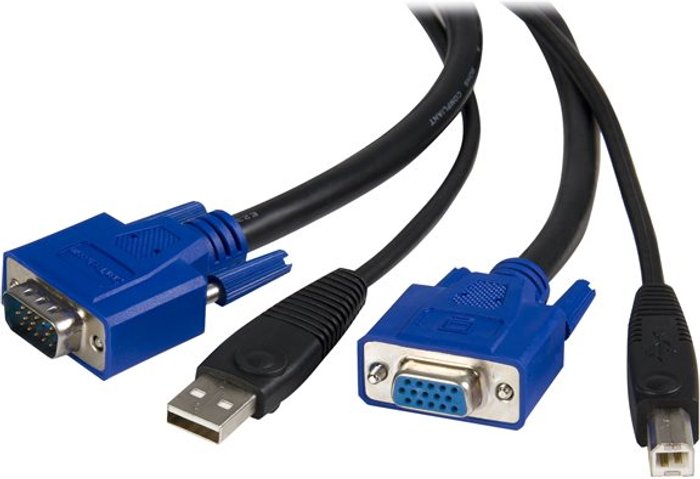 Currys Business | Startech StarTech.com 10 ft 2-in-1 Universal USB KVM Cable - 10ft VGA KVM Cable - 10ft USB KVM Cable - 10ft KVM Switch Cable (SVUSB2N1_10) - video / USB cable - 3 m Startech StarTech.com 10 ft 2-in-1 Universal USB KVM Cable - 10ft VGA KVM Cable - 10ft USB KVM Cable - 10ft KVM Switch Cable (SVUSB2N1_10) - video / USB cable - 3 m