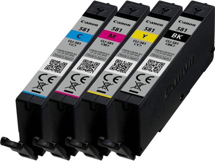 Currys Business | Canon CANON CLI-581 Cyan, Magenta, Yellow & Black Ink Cartridges - Multipack Canon CANON CLI-581 Cyan, Magenta, Yellow & Black Ink Cartridges - Multipack