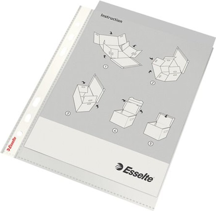 Currys Business | Esselte Esselte Pocket Top Opening Embossed A5 Clear (Pack of 25) 47183 Esselte Esselte Pocket Top Opening Embossed A5 Clear (Pack of 25) 47183