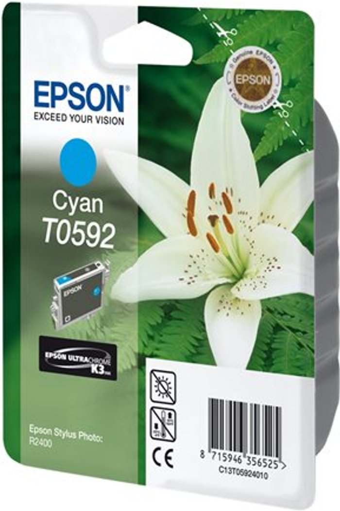 Currys Business | Epson Epson T0592 - cyan - original - ink cartridge Epson Epson T0592 - cyan - original - ink cartridge