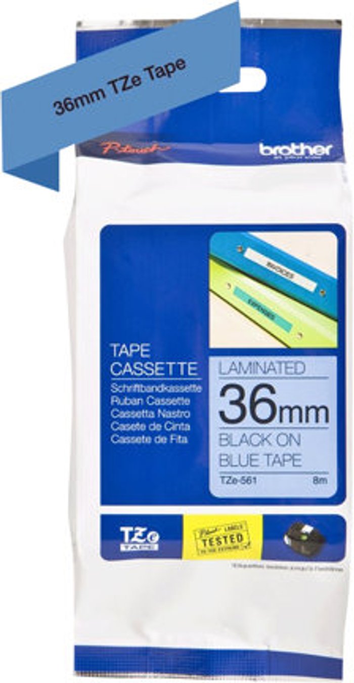 Currys Business | Brother Brother TZe-561 - laminated tape - 1 cassette(s) - Roll (3.6 cm x 8 m) Brother Brother TZe-561 - laminated tape - 1 cassette(s) - Roll (3.6 cm x 8 m)