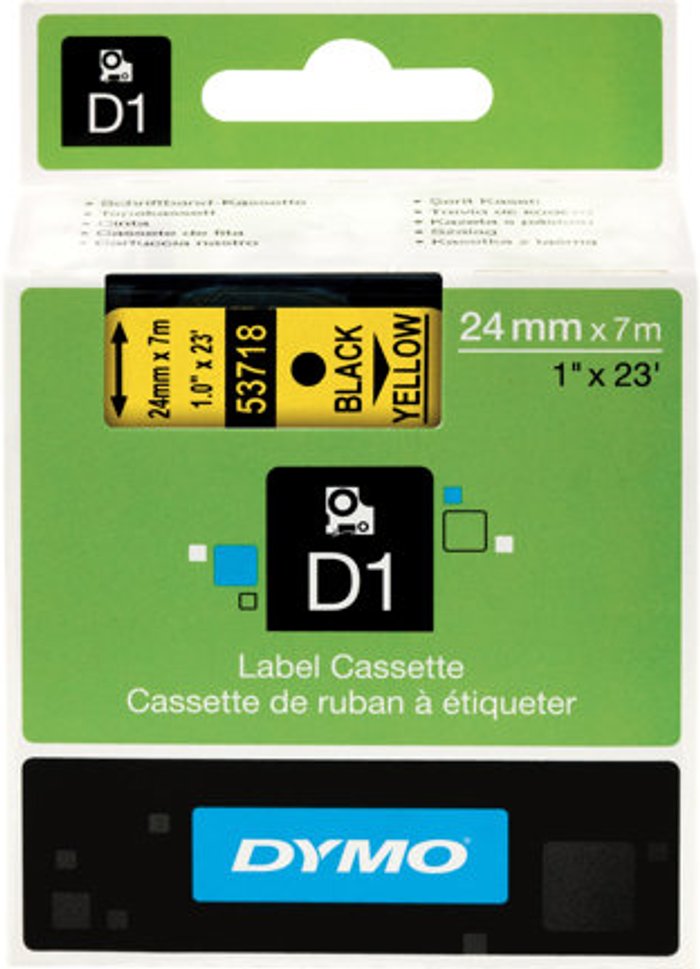 Currys Business | Dymo DYMO D1 - label tape - 1 cassette(s) - Roll (2.4 cm x 7 m) Dymo DYMO D1 - label tape - 1 cassette(s) - Roll (2.4 cm x 7 m)
