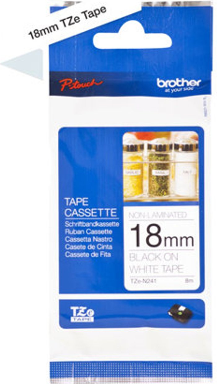 Currys Business | Brother Brother TZe-N241 - non-laminated tape - 1 cassette(s) - Roll (1.8 cm x 8 m) Brother Brother TZe-N241 - non-laminated tape - 1 cassette(s) - Roll (1.8 cm x 8 m)