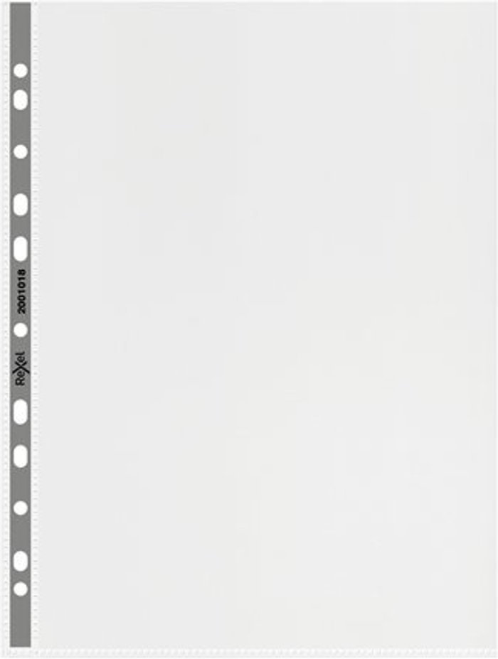 Currys Business | Rexel Rexel Nyrex Premium Pocket A4 Grey Spine Glass Clear (Pack of 50) 2001018 Rexel Rexel Nyrex Premium Pocket A4 Grey Spine Glass Clear (Pack of 50) 2001018