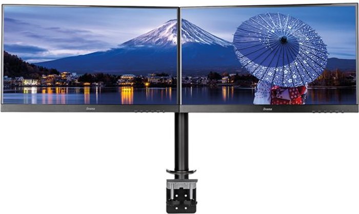 Currys Business | Iiyama Iiyama DS1002C-B1 mounting kit - adjustable arm - for 2 monitors - black Iiyama Iiyama DS1002C-B1 mounting kit - adjustable arm - for 2 monitors - black