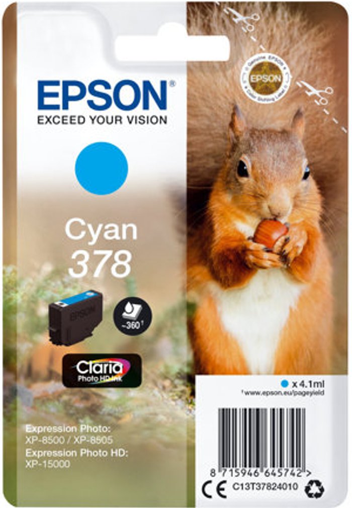 Currys Business | Epson Epson 378 - cyan - original - ink cartridge Epson Epson 378 - cyan - original - ink cartridge