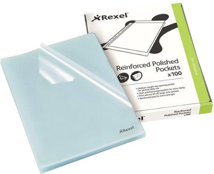 Currys Business | Rexel Rexel Cut Flush Folder Polypropylene A4 Clear (Pack of 100) 12215 Rexel Rexel Cut Flush Folder Polypropylene A4 Clear (Pack of 100) 12215