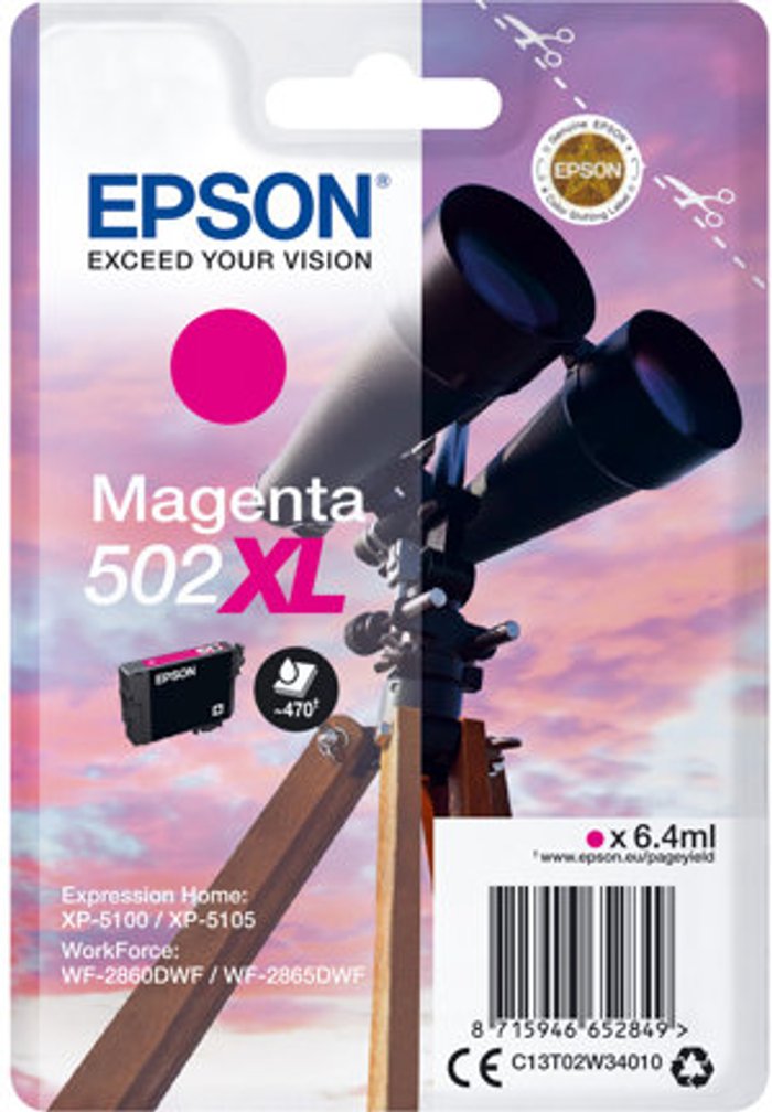 Currys Business | Epson Epson 502XL Ink Cartridge Binoculars Magenta C13T02W34010 Epson Epson 502XL Ink Cartridge Binoculars Magenta C13T02W34010