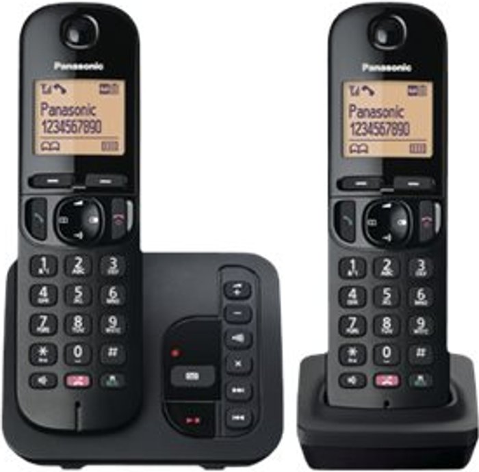 Currys Business | Panasonic Panasonic KX-TGC262EB - cordless phone - answering system with caller ID/call waiting + additional handset - 3-way call capability Panasonic Panasonic KX-TGC262EB - cordless phone - answering system with caller ID/call waiting + additional handset - 3-way call capability