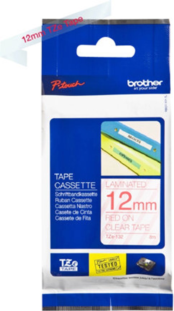 Currys Business | Brother Brother TZe-132 - laminated tape - 1 cassette(s) - Roll (1.2 cm x 8 m) Brother Brother TZe-132 - laminated tape - 1 cassette(s) - Roll (1.2 cm x 8 m)