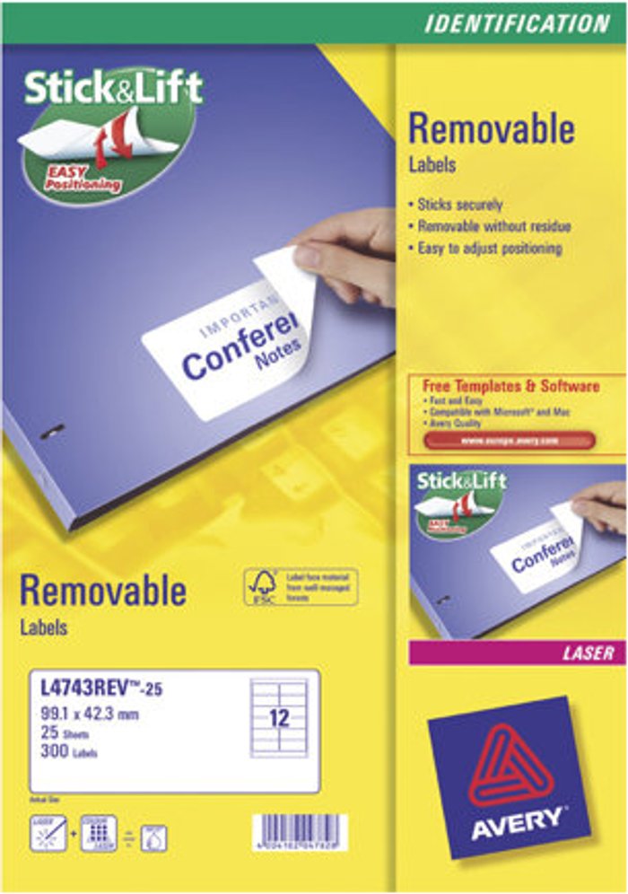 Currys Business | Avery Avery L4745REV - labels - 200 pcs. - 63.5 x 96 mm Avery Avery L4745REV - labels - 200 pcs. - 63.5 x 96 mm