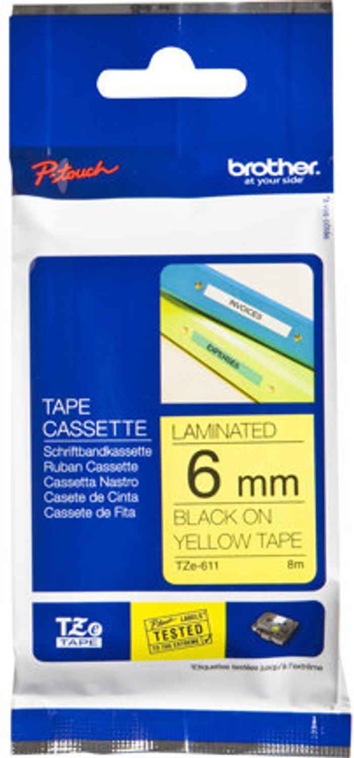 Currys Business | Brother Brother TZe-611 - laminated tape - 1 cassette(s) - Roll (0.6 cm) Brother Brother TZe-611 - laminated tape - 1 cassette(s) - Roll (0.6 cm)