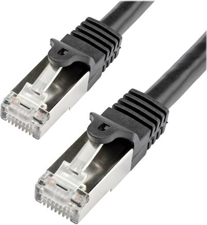 Currys Business | Startech StarTech.com 1m CAT6 Ethernet Cable, 10 Gigabit Shielded Snagless RJ45 100W PoE Patch Cord, CAT 6 10GbE SFTP Network Cable w/Strain Relief, Black, Fluke Tested/ Startech StarTech.com 1m CAT6 Ethernet Cable, 10 Gigabit Shielded Snagless RJ45 100W PoE Patch Cord, CAT 6 10GbE SFTP Network Cable w/Strain Relief, Black, Fluke Tested/