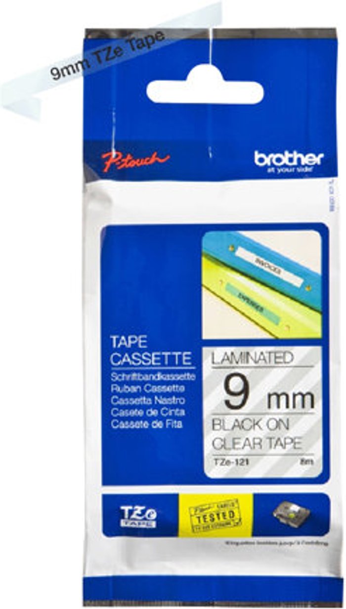 Currys Business | Brother Brother TZe-121 - laminated tape - 1 cassette(s) - Roll (0.9 cm x 8 m) Brother Brother TZe-121 - laminated tape - 1 cassette(s) - Roll (0.9 cm x 8 m)