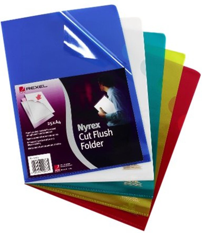 Currys Business | Rexel Rexel Nyrex Cut Flush Folders A4 Blue (Pack of 25) 12161BU Rexel Rexel Nyrex Cut Flush Folders A4 Blue (Pack of 25) 12161BU