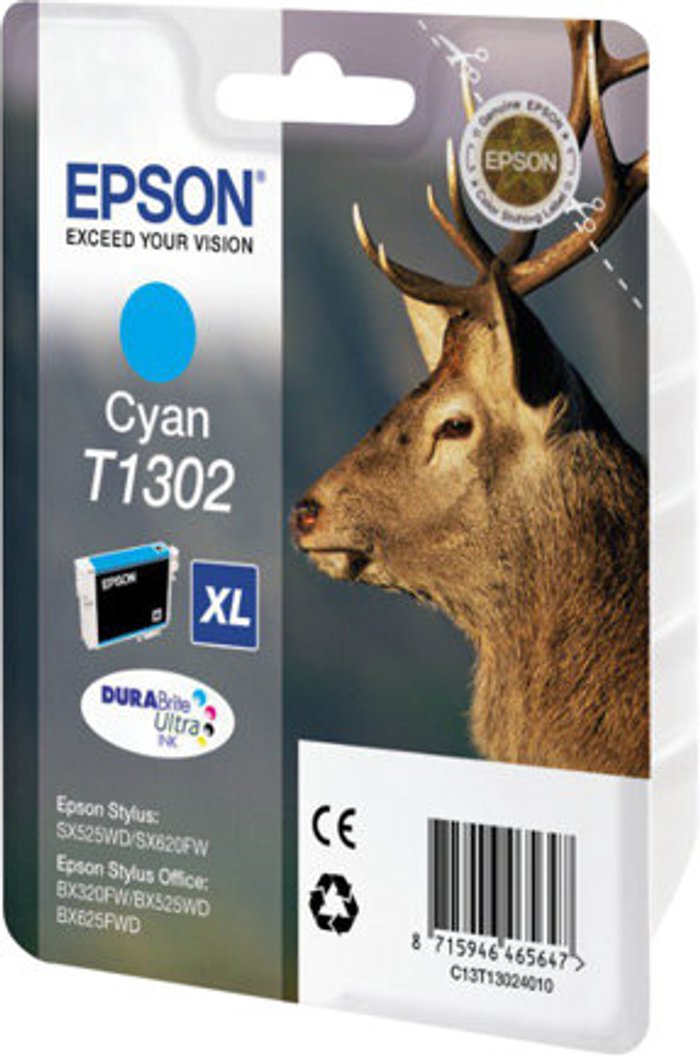 Currys Business | Epson Epson T1302 - cyan - original - ink cartridge Epson Epson T1302 - cyan - original - ink cartridge