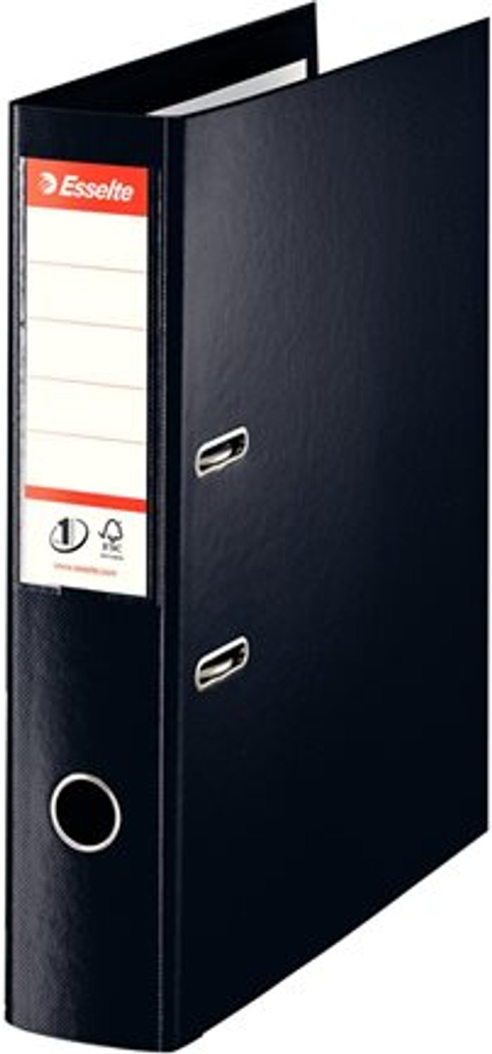 Currys Business | Esselte Esselte No.1 VIVIDA - lever arch file - for Folio - capacity: 500 sheets - black Esselte Esselte No.1 VIVIDA - lever arch file - for Folio - capacity: 500 sheets - black