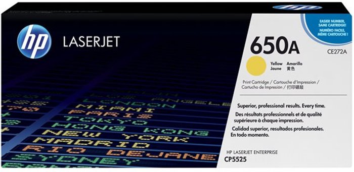 Currys Business | HP HP 650A - yellow - original - LaserJet - toner cartridge (CE272A) HP HP 650A - yellow - original - LaserJet - toner cartridge (CE272A)