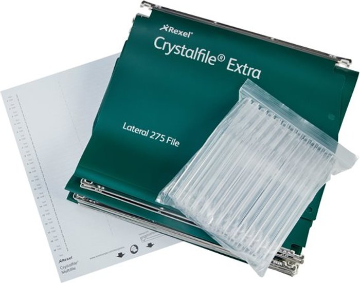 Currys Business | Crystalfile Rexel CrystalFile Extra 15mm Lateral File Green (Pack of 25) 70637 Crystalfile Rexel CrystalFile Extra 15mm Lateral File Green (Pack of 25) 70637