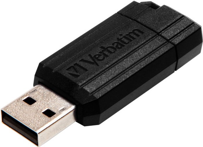Currys Business | Verbatim Verbatim PinStripe USB 2.0 Drive 64GB - Black Verbatim Verbatim PinStripe USB 2.0 Drive 64GB - Black