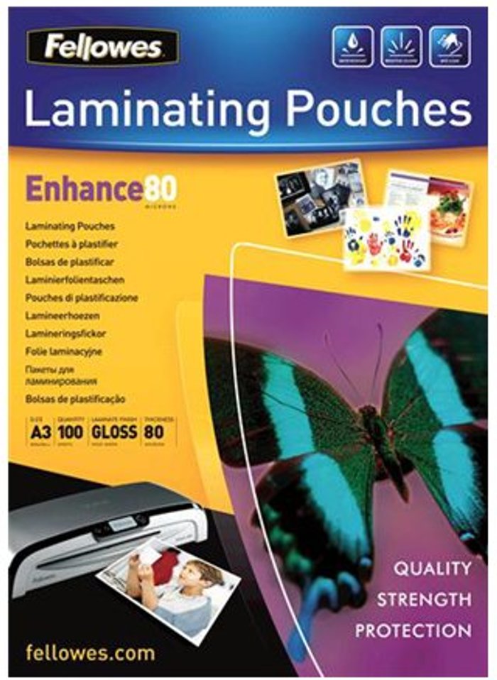 Currys Business | Fellowes Fellowes - 100 - A3 - lamination pouches Fellowes Fellowes - 100 - A3 - lamination pouches