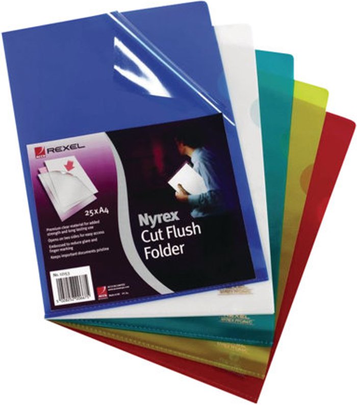 Currys Business | ACCO-REXEL Rexel Nyrex - L-shaped folder - for A4 - yellow (pack of 25) ACCO-REXEL Rexel Nyrex - L-shaped folder - for A4 - yellow (pack of 25)