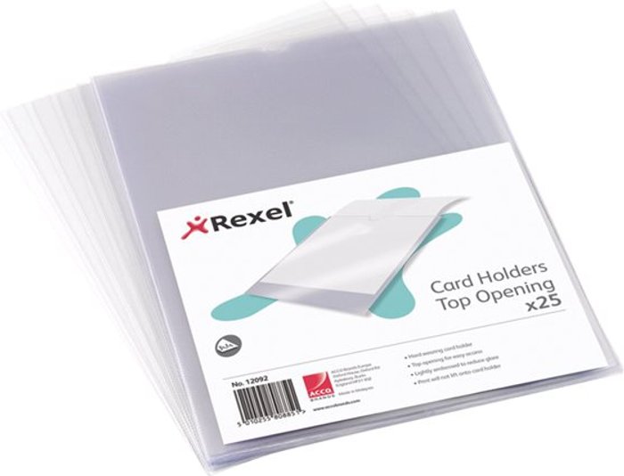 Currys Business | ACCO-REXEL Rexel Nyrex - business card protective pocket - for A4 - clear (pack of 25) ACCO-REXEL Rexel Nyrex - business card protective pocket - for A4 - clear (pack of 25)