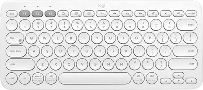 Currys Business | Logitech Logitech K380 Multi-Device Bluetooth Keyboard - keyboard - QWERTY - UK - off-white Logitech Logitech K380 Multi-Device Bluetooth Keyboard - keyboard - QWERTY - UK - off-white
