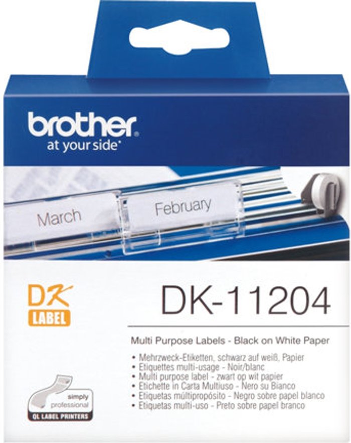 Currys Business | Brother Brother DK-11204 - multi-purpose labels - 400 label(s) - 17 x 54 mm Brother Brother DK-11204 - multi-purpose labels - 400 label(s) - 17 x 54 mm