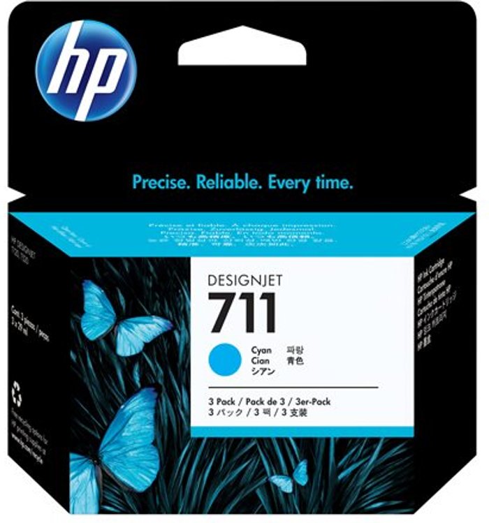 Currys Business | HP HP 711 - 3-pack - cyan - original - DesignJet - ink cartridge HP HP 711 - 3-pack - cyan - original - DesignJet - ink cartridge