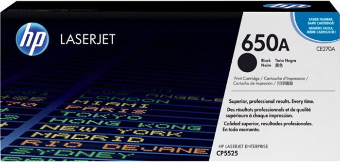 Currys Business | HP HP 650A - black - original - LaserJet - toner cartridge (CE270A) HP HP 650A - black - original - LaserJet - toner cartridge (CE270A)