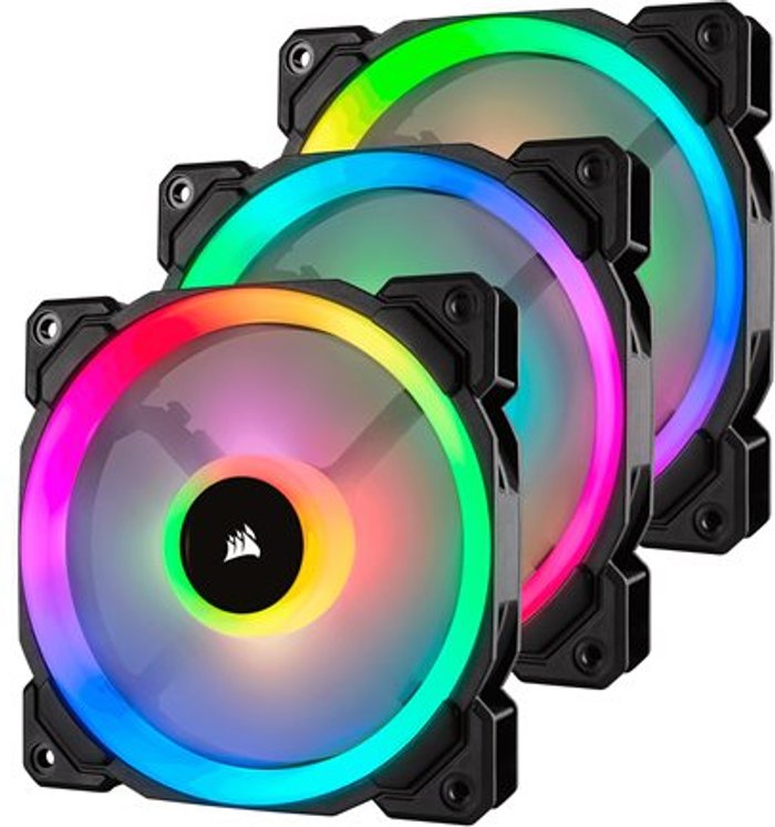 Currys Business | Corsair CORSAIR LL Series 120 mm Case Fan - Triple Pack, RGB LED Corsair CORSAIR LL Series 120 mm Case Fan - Triple Pack, RGB LED