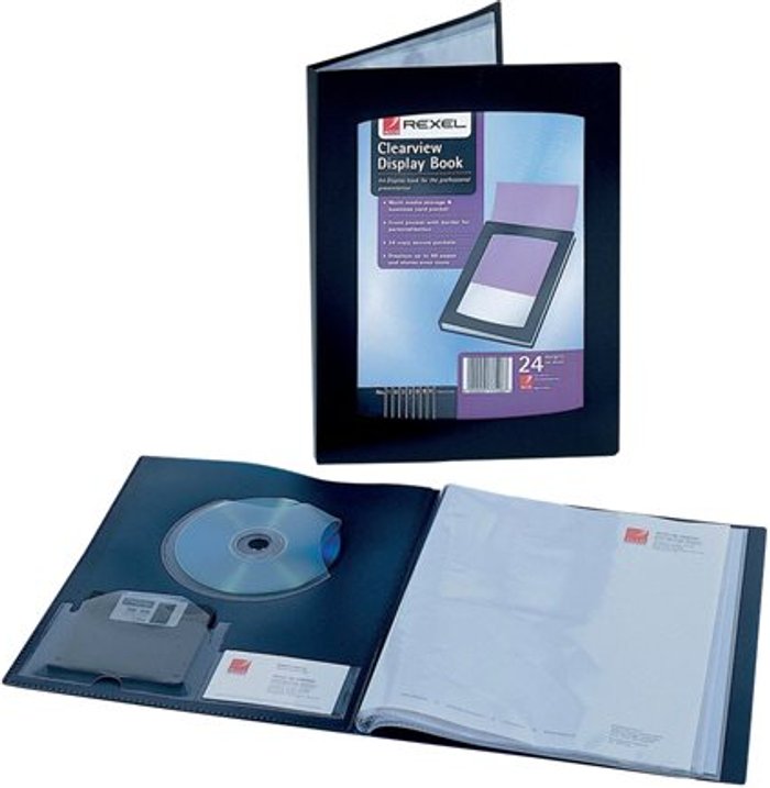 Currys Business | Rexel Rexel Clearview Display Book 24 Pocket A4 Black 10320BK Rexel Rexel Clearview Display Book 24 Pocket A4 Black 10320BK