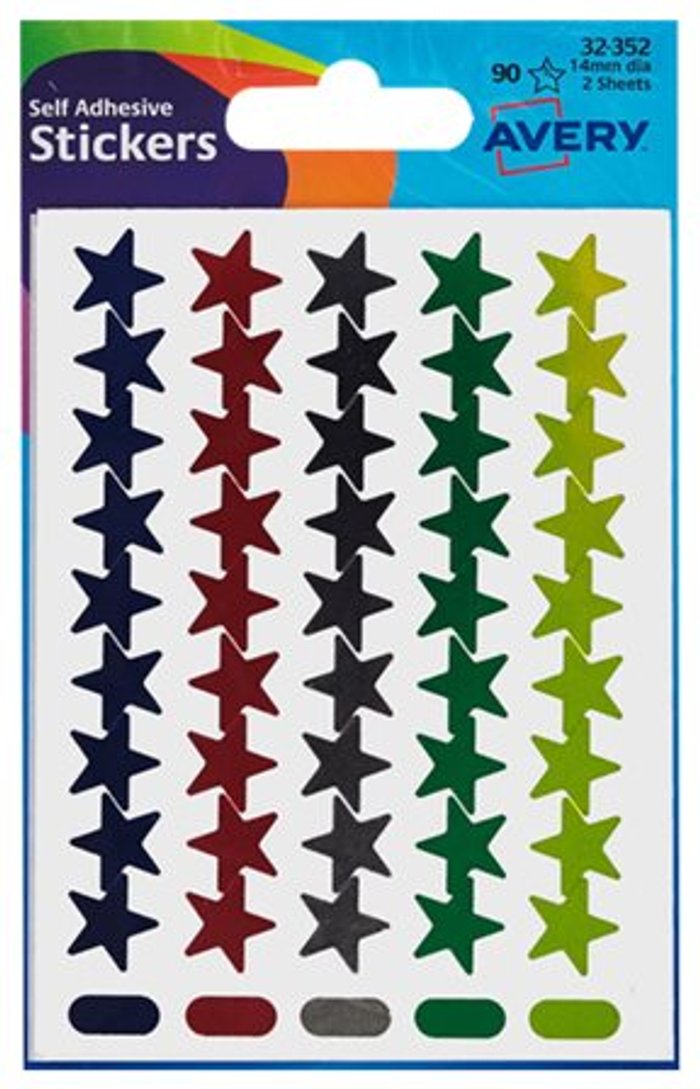Currys Business | Avery Avery - decoration adhesive - star - 1.4 cm diameter - 2 sheets - assorted - paper (pack of 90) Avery Avery - decoration adhesive - star - 1.4 cm diameter - 2 sheets - assorted - paper (pack of 90)