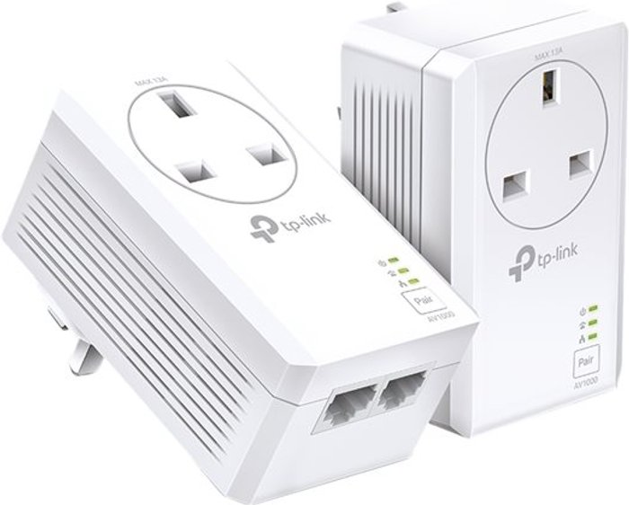 Currys Business | TP-Link TPLINK TL-PA7027P AV1000 Powerline Adapter Kit - Twin Pack, White TP-Link TPLINK TL-PA7027P AV1000 Powerline Adapter Kit - Twin Pack, White