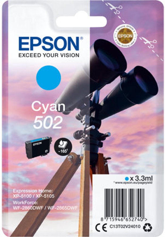 Currys Business | Epson Epson 502 - cyan - original - ink cartridge Epson Epson 502 - cyan - original - ink cartridge
