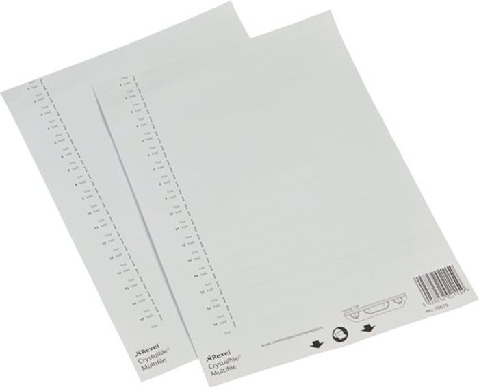 Currys Business | Crystalfile Rexel CrystalFile Lateral 330 Tab Inserts White (Pack of 34) 70676 Crystalfile Rexel CrystalFile Lateral 330 Tab Inserts White (Pack of 34) 70676